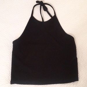 Black Halter Crop Top